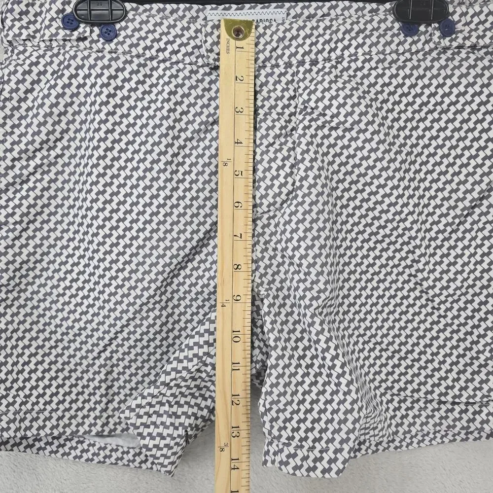 Frescobol Carioca Swim Shorts Trunks Mens 32 Lined White Geometric 5